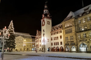 Old town hall, Chemnitz on a winter night