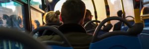 View into a public transport bus